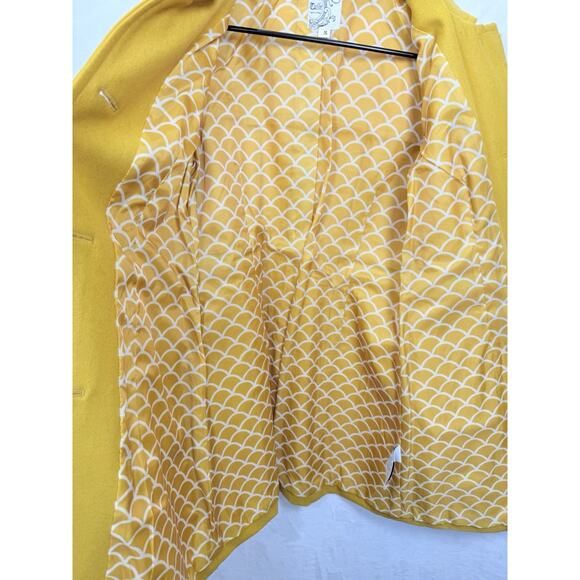 Tulle Anthropologie Pea Coat Women’s Sz S Retro 60s Wool Blend Mustard Jacket - Picture 5 of 11
